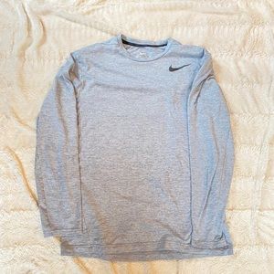 Nike Dri Fit Long Sleeve. Size Medium. Light Gray